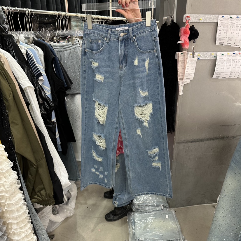 MOMAZU韓國東大門代購女裝新品時尚人氣熱賣推薦牛仔褲復古MOMAZU牛仔褲圖色1