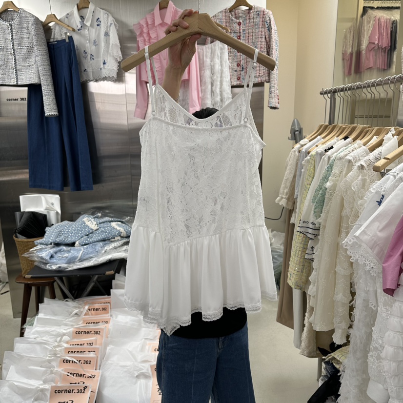 CORNER韓國東大門直郵女士新品推薦職業連衣裙不對稱蕾絲CORNER.302連衣裙