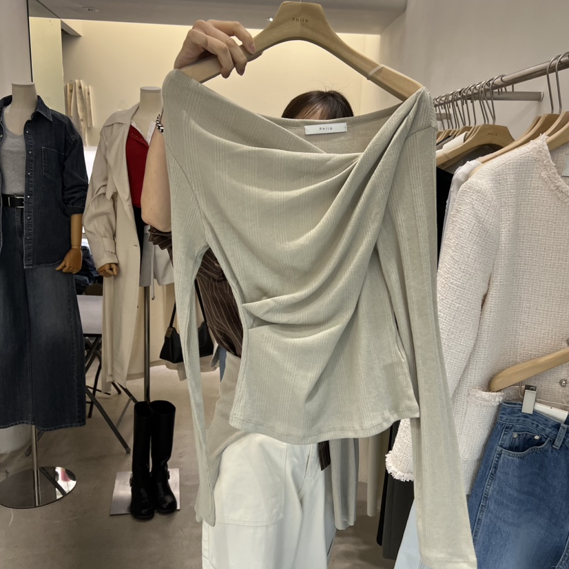 PHILO韓國直郵女裝新款26春夏職業人氣休閑時尚推薦長袖T恤PHILO長袖T恤圖色2