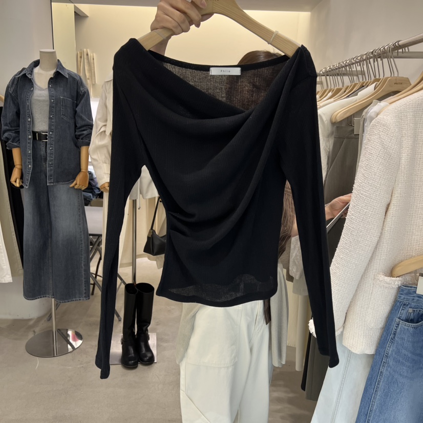 PHILO韓國直郵女裝新款26春夏職業人氣休閑時尚推薦長袖T恤PHILO長袖T恤圖色3