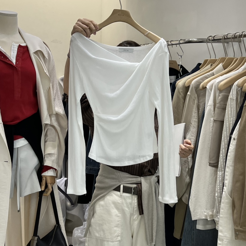 PHILO韓國直郵女裝新款26春夏職業人氣休閑時尚推薦長袖T恤PHILO長袖T恤圖色4