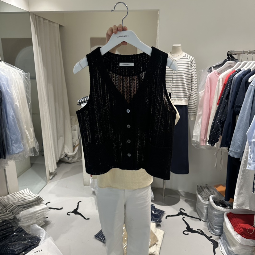 LORING RE I韓國東大門直郵女士新品26春夏熱賣職業馬甲LORING RE-I/BARE馬甲圖色2