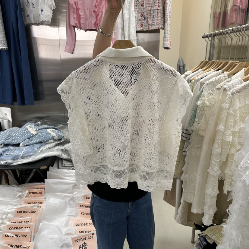 CORNER韓國代購女士新品推薦職業人氣熱賣休閑襯衫蕾絲衫CORNER.302襯衫/蕾絲衫