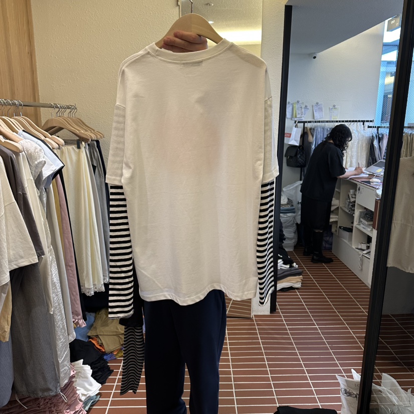 CHOI-L韓國代購女士新款推薦26春夏休閑職業時尚T恤條紋CHOIT恤