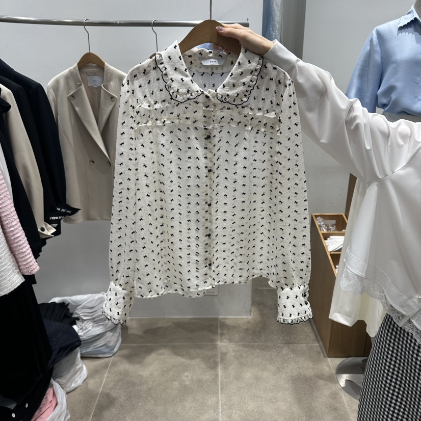 ENVY韓國代購女裝新品人氣熱賣休閑職業26春夏襯衫蕾絲衫ENVY襯衫/蕾絲衫圖色1