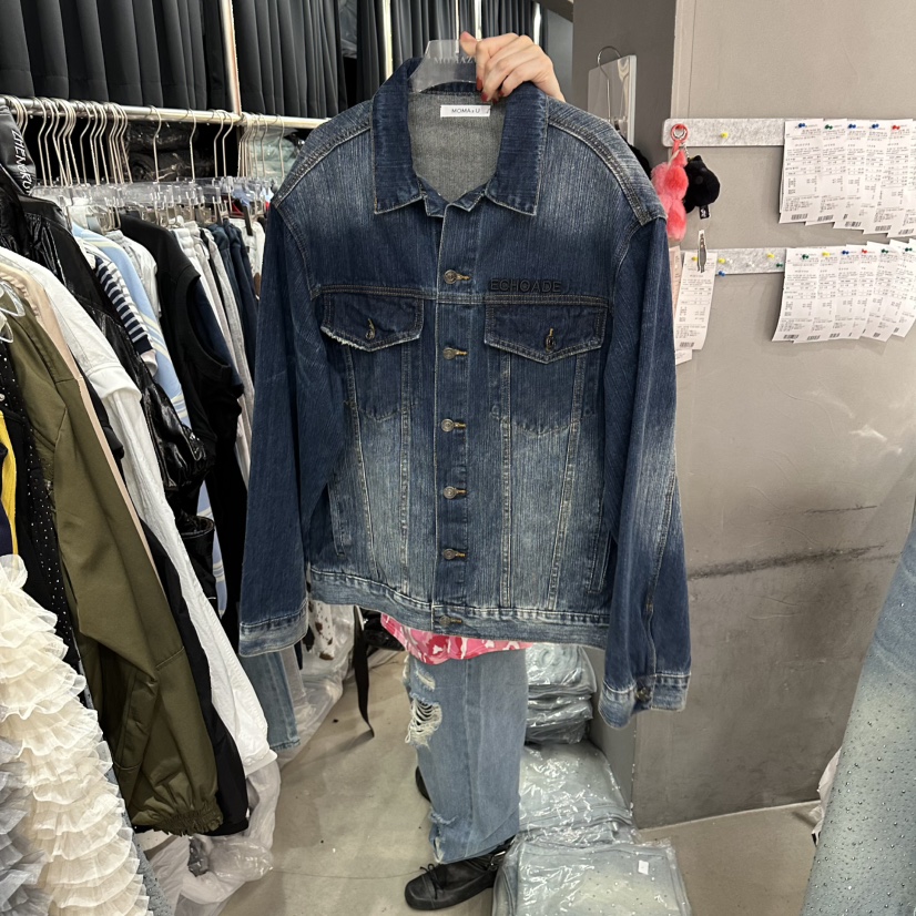 MOMAZU韓國東大門代購女士新品26春夏休閑夾克水洗牛仔布MOMAZU夾克圖色1