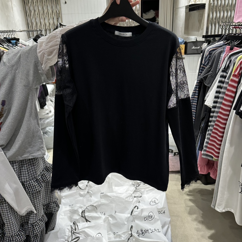 VANTA韓國直郵女士新款人氣職業熱賣26春夏長袖T恤羊絨透明VANTA長袖T恤圖色2