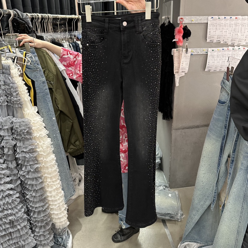 MOMAZU韓國代購女裝新款推薦人氣職業休閑26春夏牛仔褲喇叭MOMAZU牛仔褲圖色2