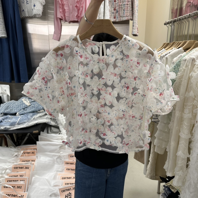 CORNER韓國代購女士新款休閑職業推薦時尚人氣襯衫蕾絲衫CORNER.302襯衫/蕾絲衫圖色1