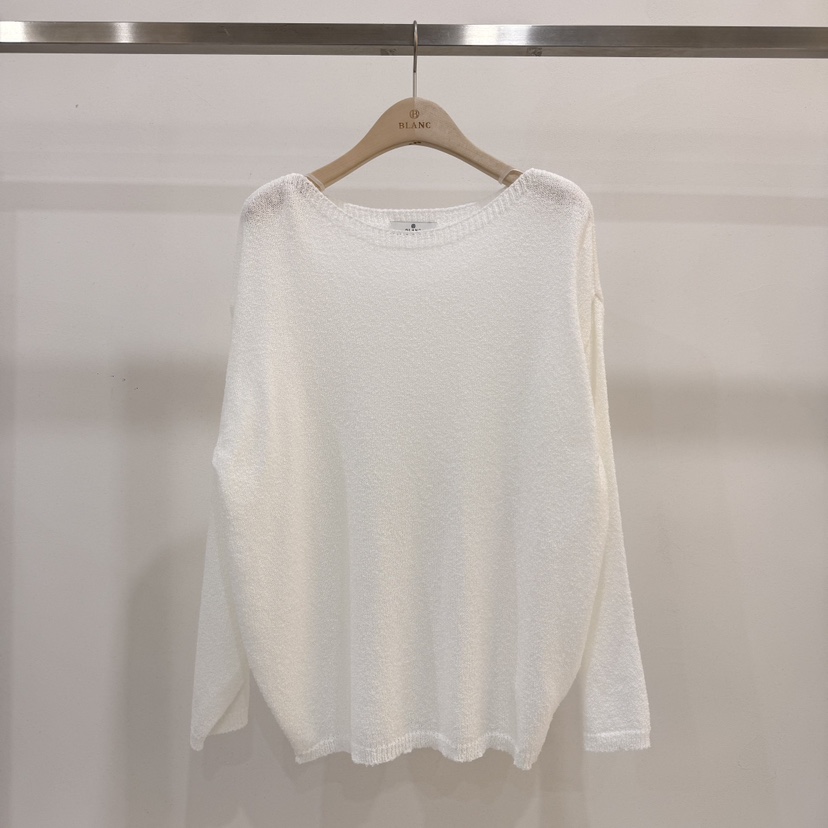 BLANC-A韓國代購女士新品26春夏時尚職業針織衫柔軟船領BLANC-A針織衫圖色1