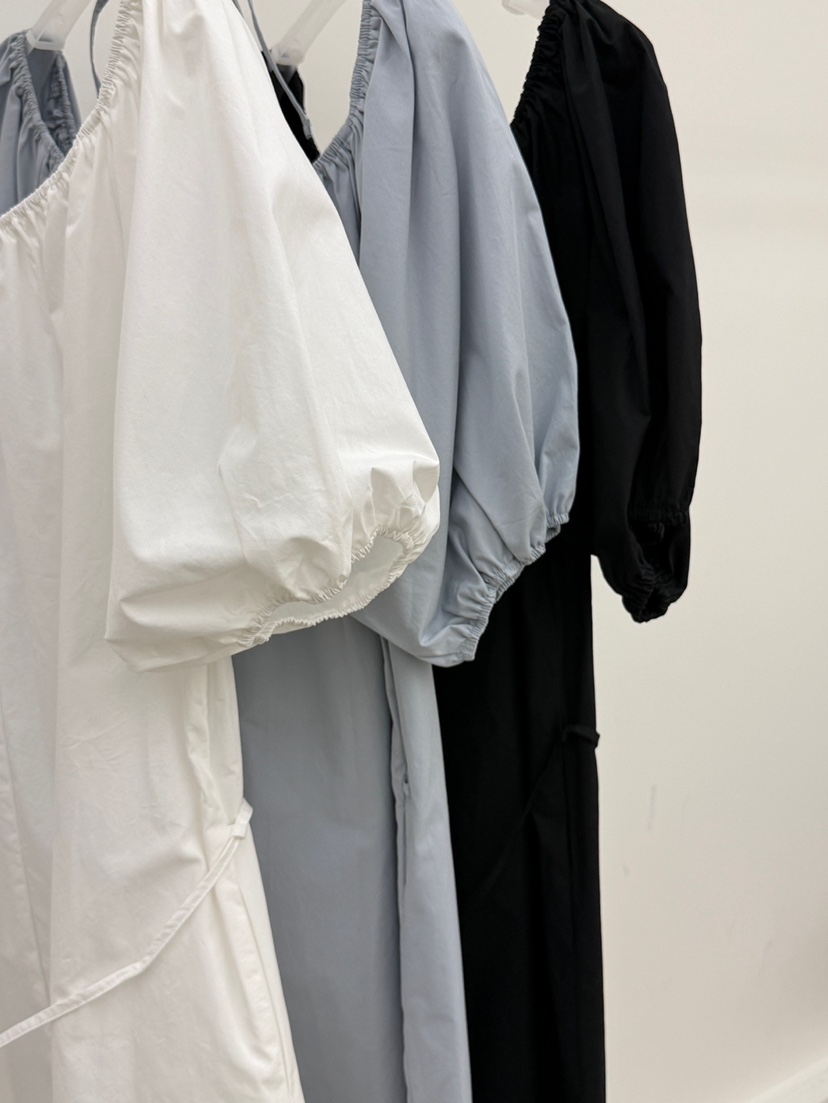 CM東大門實拍女士新款時尚推薦26春夏休閑連衣裙含腰繩露肩CM_centimeter連衣裙