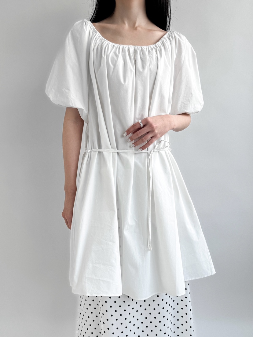 CM東大門實拍女士新款時尚推薦26春夏休閑連衣裙含腰繩露肩CM_centimeter連衣裙