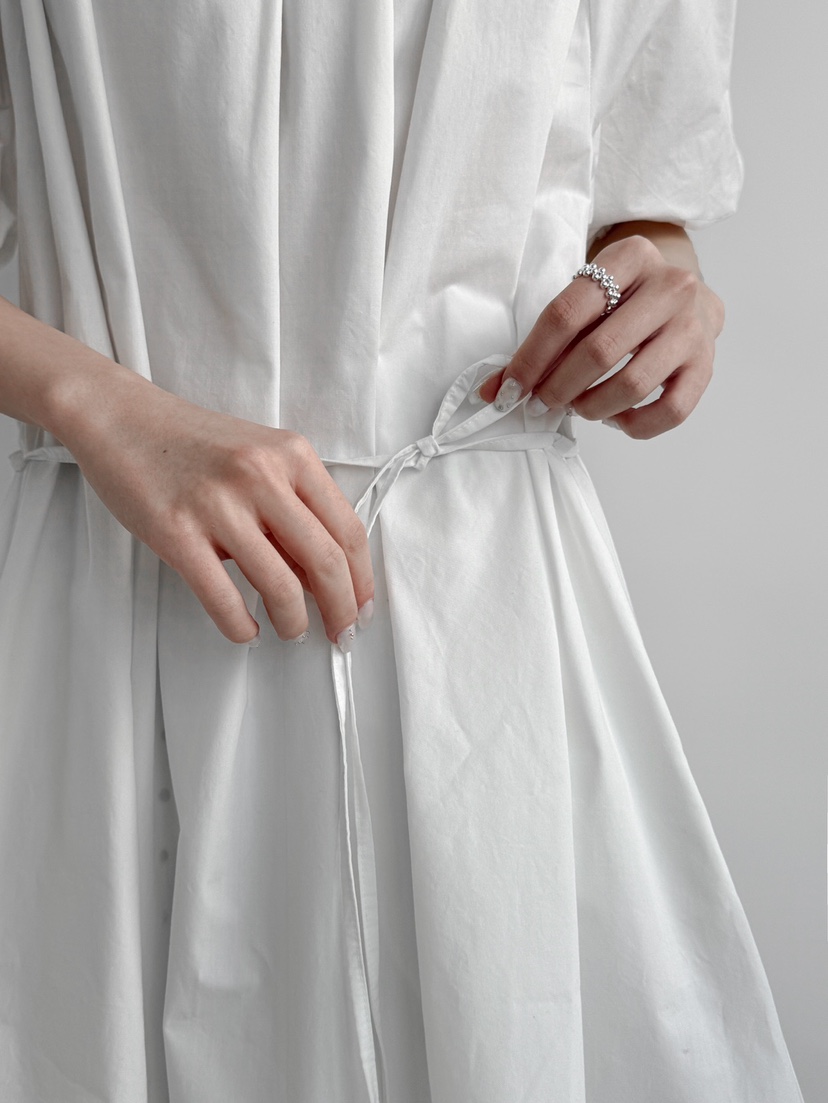 CM東大門實拍女士新款時尚推薦26春夏休閑連衣裙含腰繩露肩CM_centimeter連衣裙