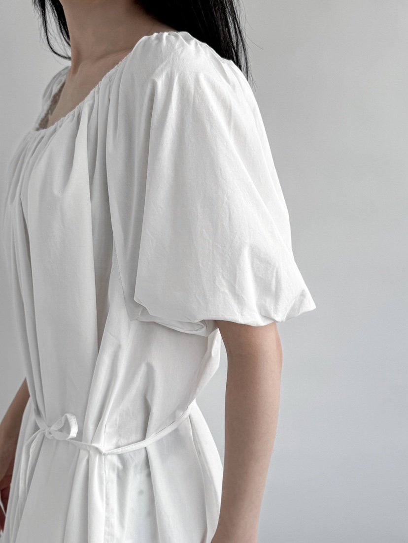 CM東大門實拍女士新款時尚推薦26春夏休閑連衣裙含腰繩露肩CM_centimeter連衣裙