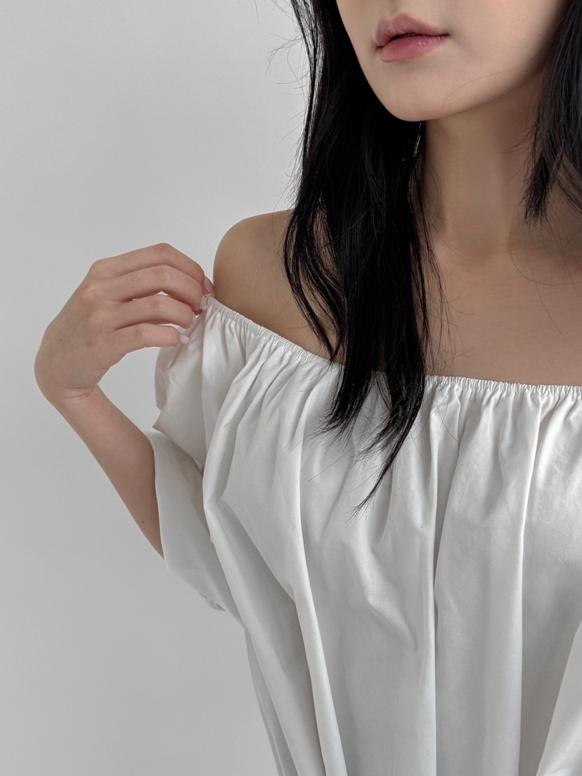 CM東大門實拍女士新款時尚推薦26春夏休閑連衣裙含腰繩露肩CM_centimeter連衣裙