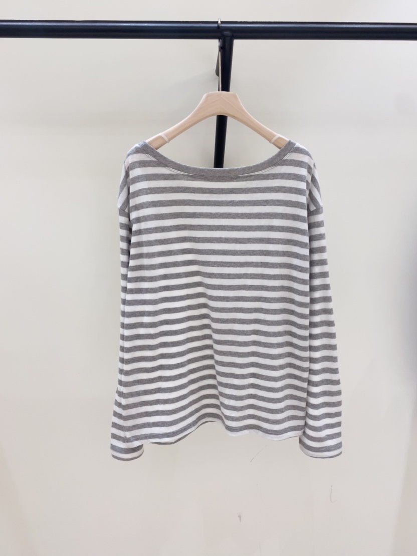 LOVE ROSIE韓國直郵女裝新款休閑職業26春夏長袖T恤露肩條紋LOVE ROSIE長袖T恤