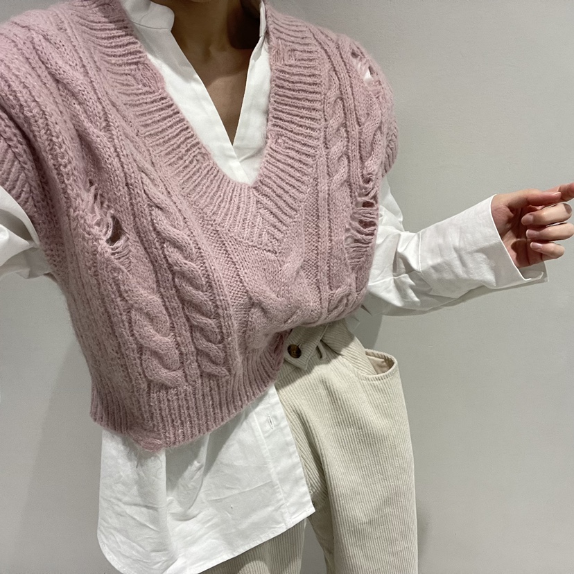 TRIPLE SEVEN東大門實拍女裝新品時尚職業吊帶背心馬海毛TRIPLE SEVEN吊帶/背心