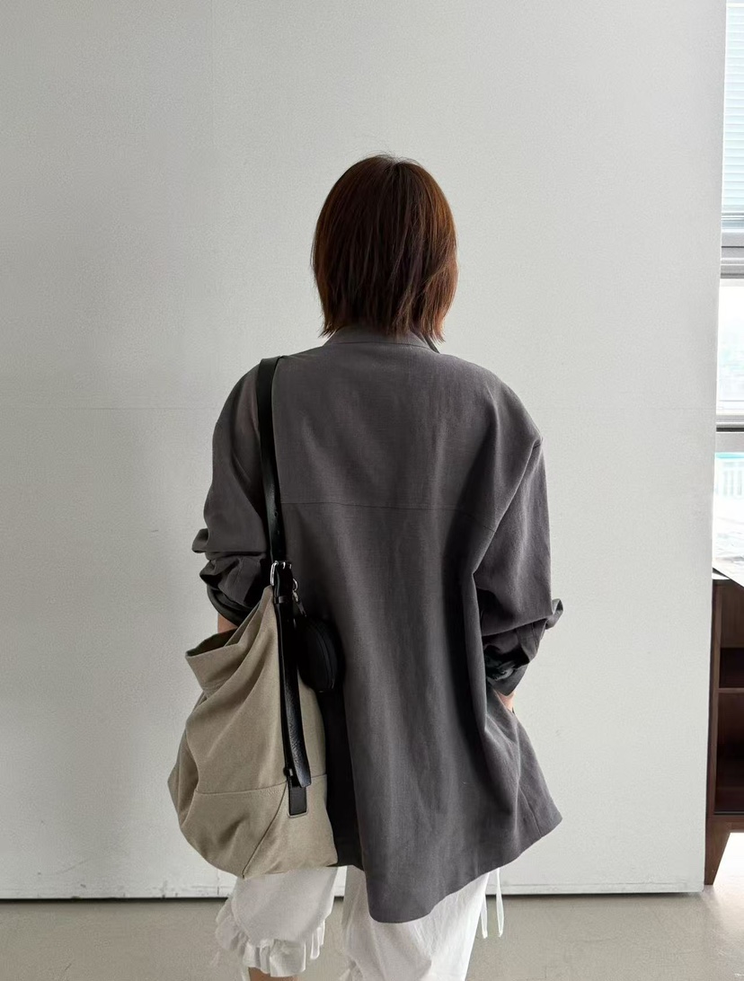 OLI SEOUL東大門直郵女士新品時尚人氣推薦休閑夾克亞麻OLI SEOUL夾克