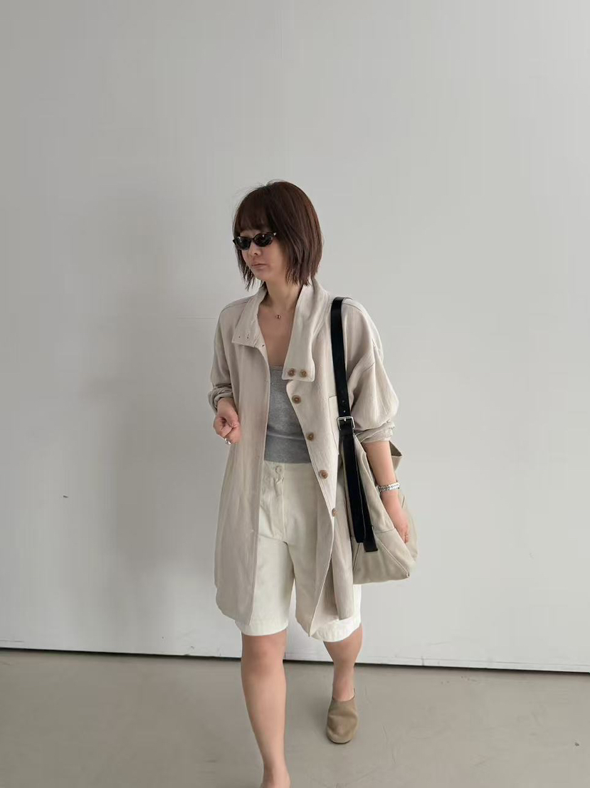 OLI SEOUL東大門直郵女士新品時尚人氣推薦休閑夾克亞麻OLI SEOUL夾克