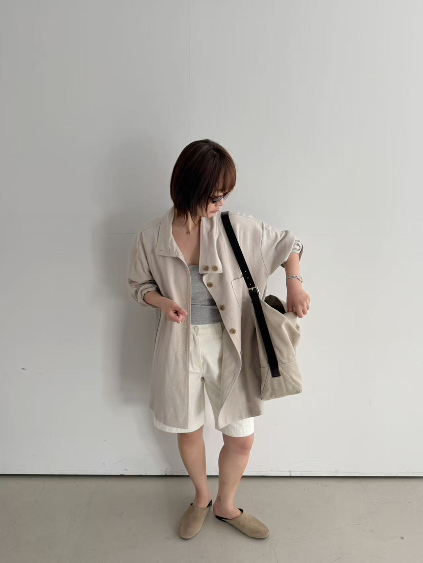 OLI SEOUL東大門直郵女士新品時尚人氣推薦休閑夾克亞麻OLI SEOUL夾克