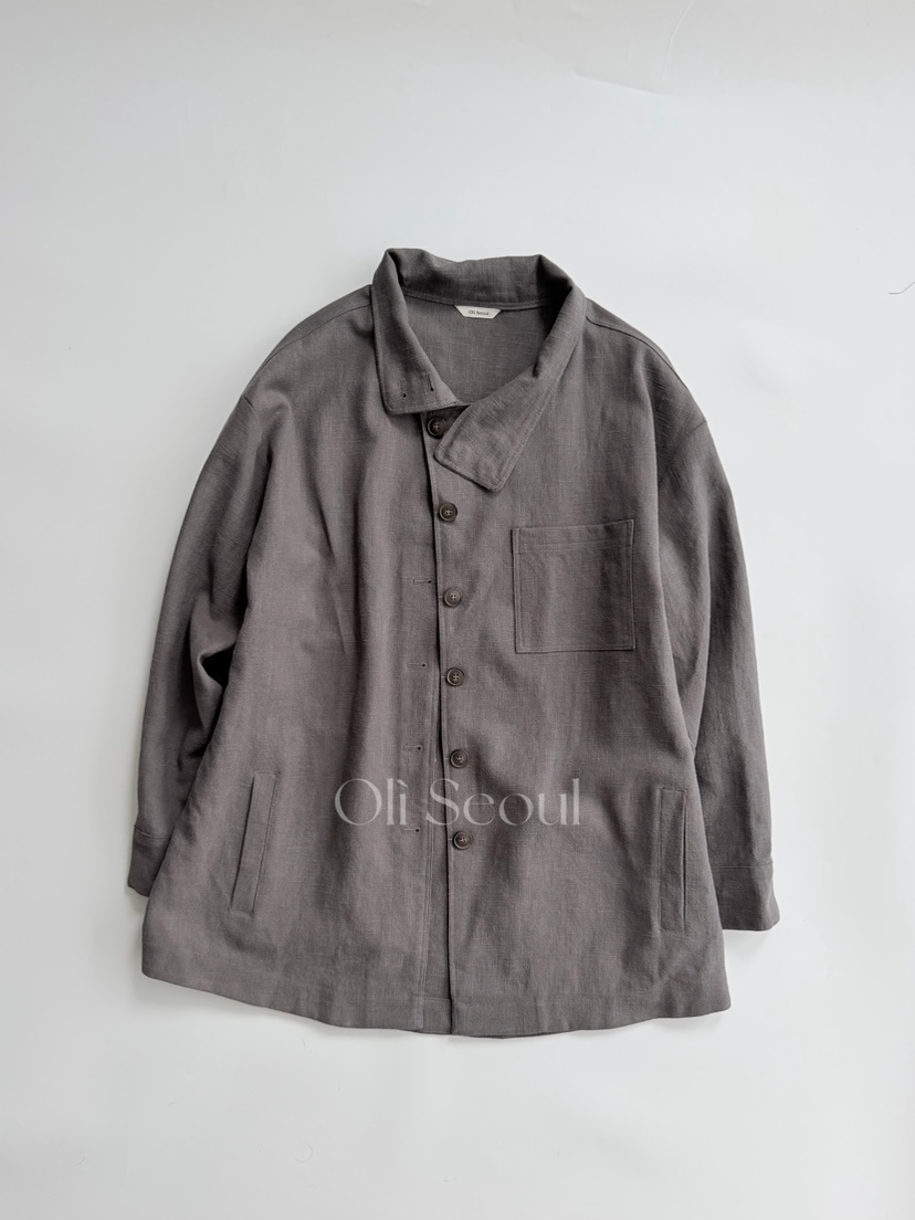 OLI SEOUL東大門直郵女士新品時尚人氣推薦休閑夾克亞麻OLI SEOUL夾克圖色2