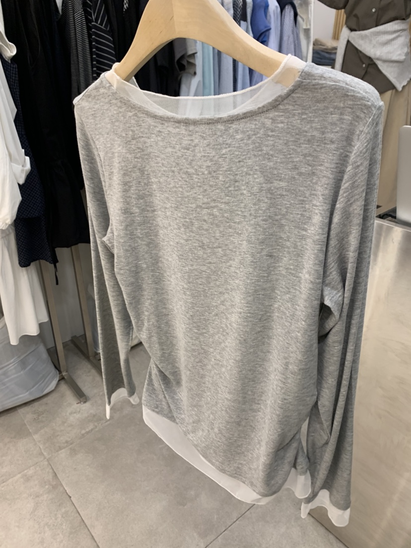 DARAK韓國代購女士新品職業人氣推薦休閑長袖T恤假兩件透明DARAK長袖T恤