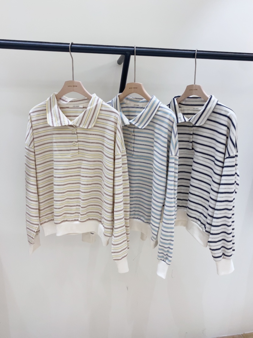 LOVE ROSIE韓國代購女裝新款真品職業26春夏長袖T恤條紋LOVE ROSIE長袖T恤