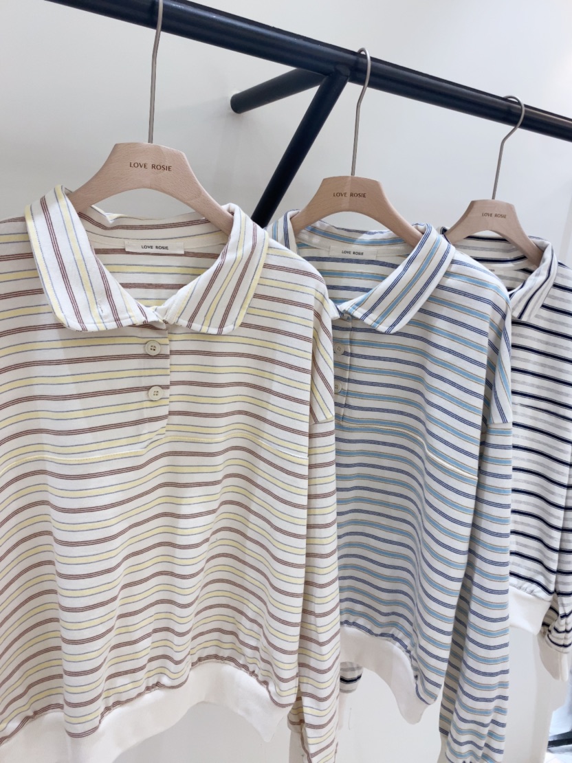 LOVE ROSIE韓國代購女裝新款真品職業26春夏長袖T恤條紋LOVE ROSIE長袖T恤