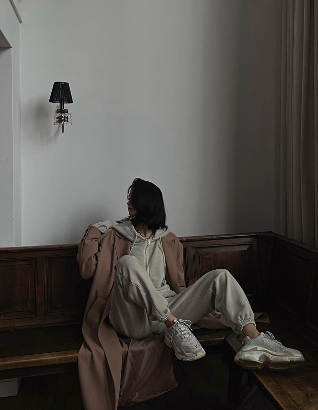 TRIPLE SEVEN韓國直郵女士新款時尚人氣推薦休閑中長款大衣TRIPLE SEVEN中長款大衣