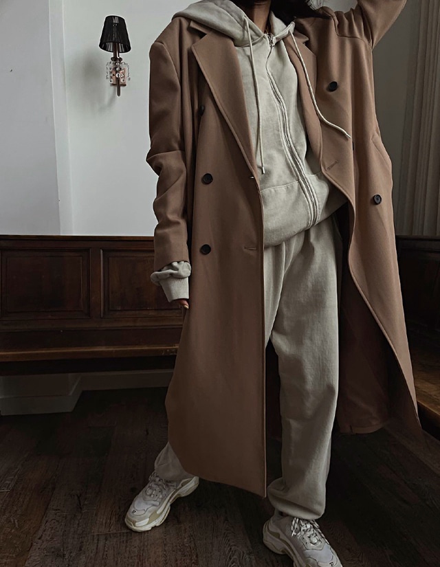 TRIPLE SEVEN韓國直郵女士新款時尚人氣推薦休閑中長款大衣TRIPLE SEVEN中長款大衣