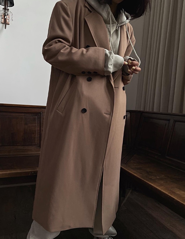 TRIPLE SEVEN韓國直郵女士新款時尚人氣推薦休閑中長款大衣TRIPLE SEVEN中長款大衣