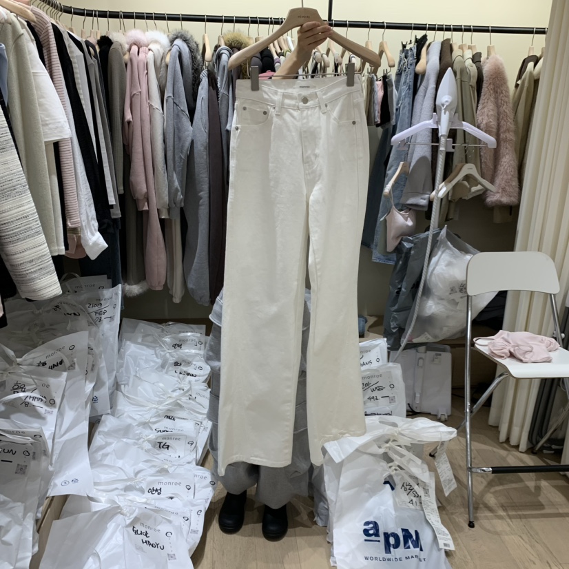 MEMOIRE韓國直郵實拍女士新品人氣熱賣時尚26春夏推薦牛仔褲MEMOIRE牛仔褲圖色1