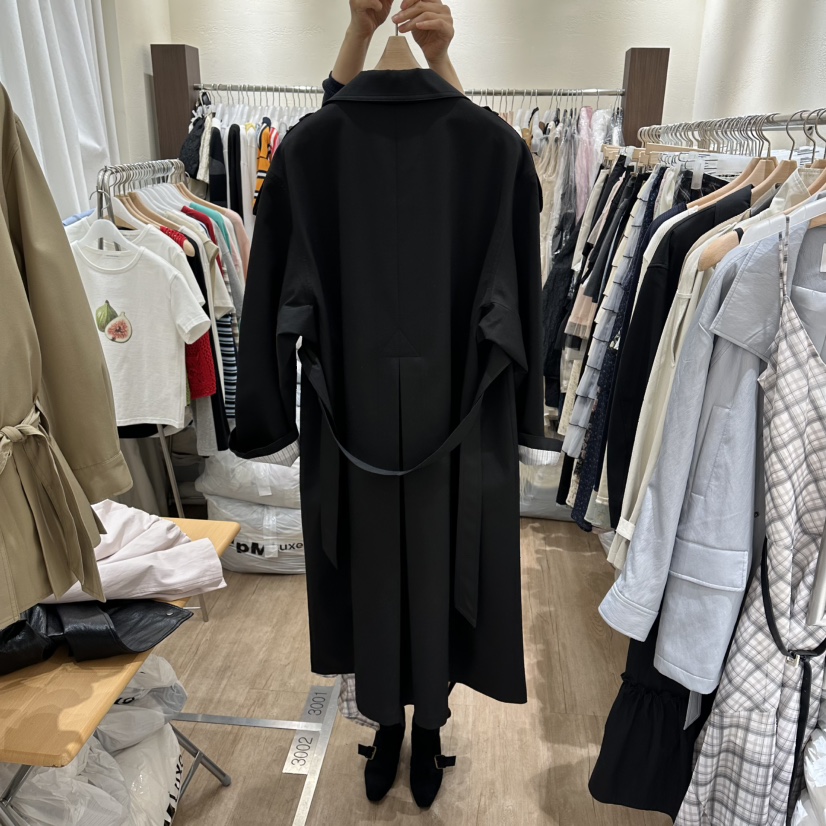HANSUNGHYUN韓國代購女士新款推薦長款風衣不含內搭含腰帶HANSUNGHYUN長款風衣