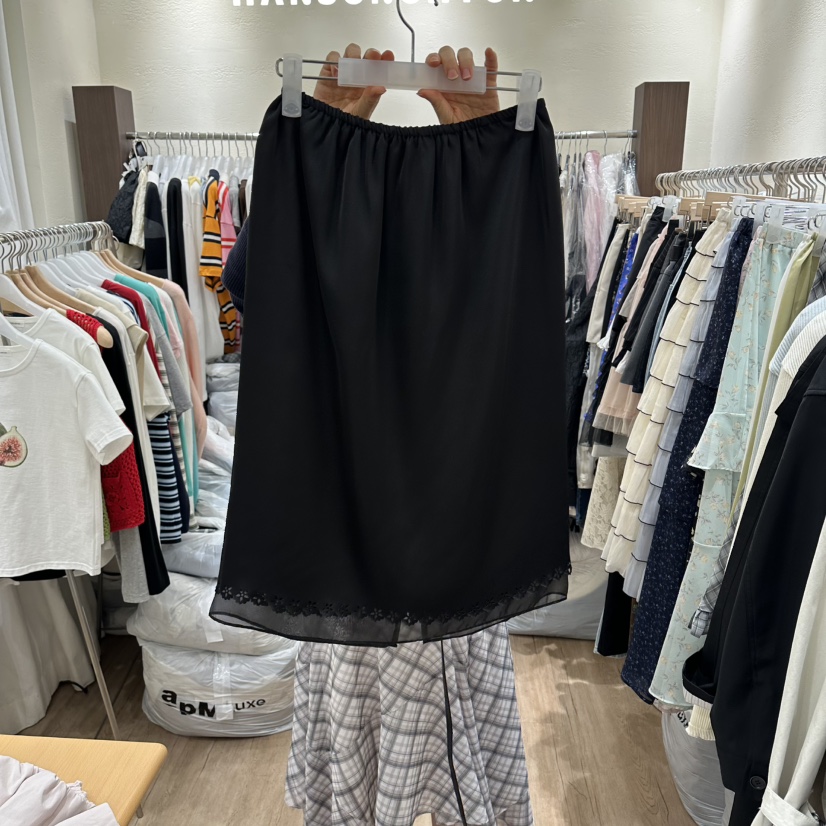 HANSUNGHYUN韓國東大門直郵女士新品休閑人氣長裙雪紡雙層HANSUNGHYUN長裙圖色2