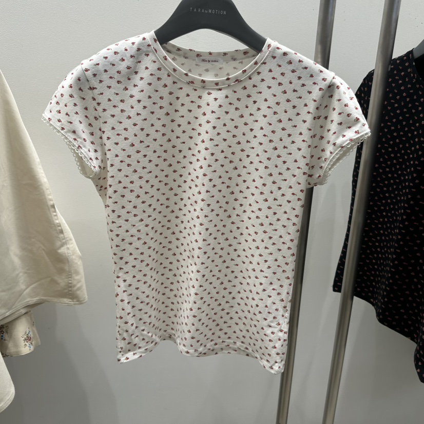 TARABY MOTION韓國直郵女裝新品休閑熱賣推薦職業T恤蕾絲TARABY MOTIONT恤圖色1