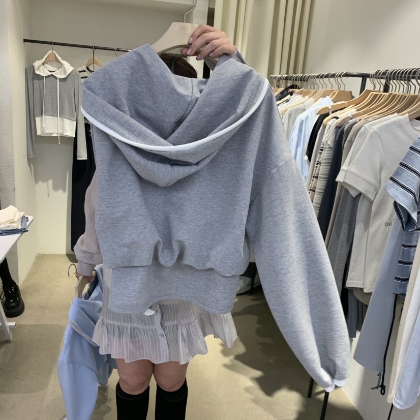 IR BIEN/BIENBIEN韓國代購女士新款時尚26春夏衛衣拉鏈兜帽IR BIEN/BIENBIEN衛衣