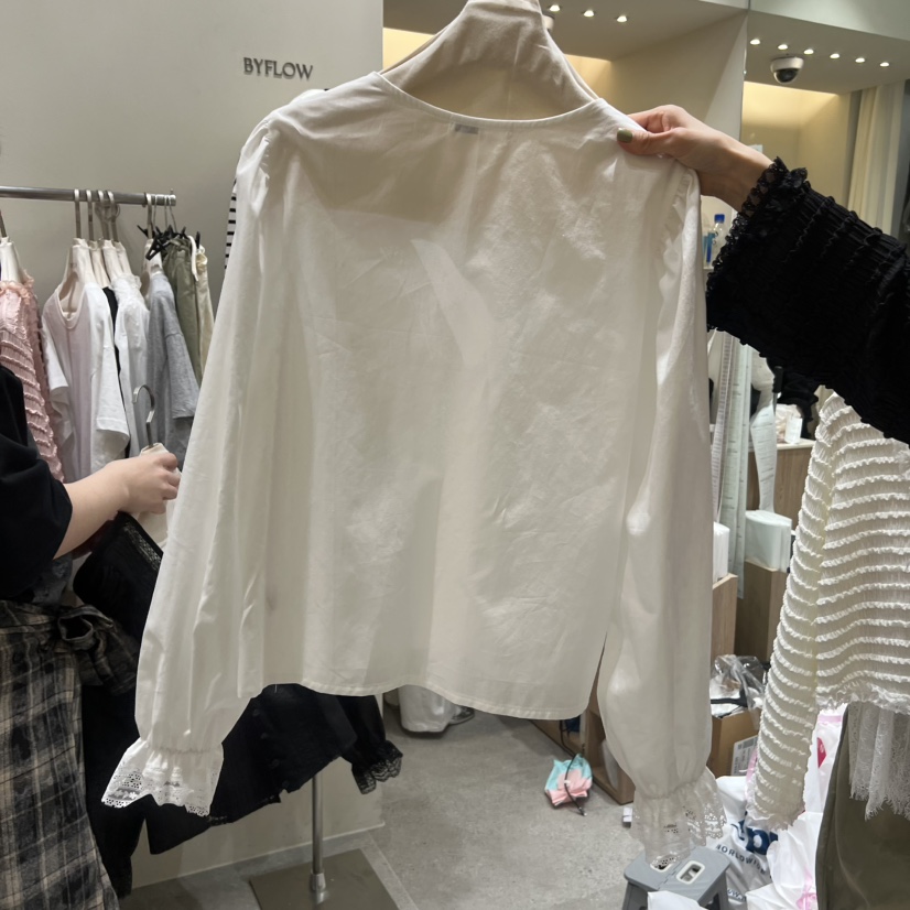 BY FLOW韓國代購女裝新品熱賣時尚人氣推薦職業襯衫蕾絲衫BY FLOW襯衫/蕾絲衫