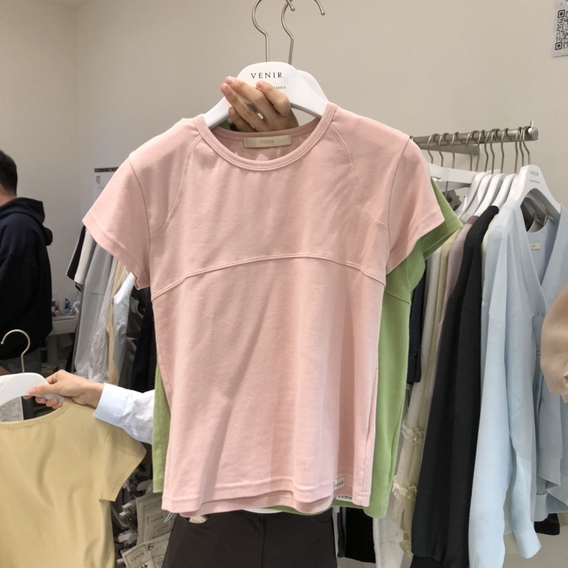 VENIR-a韓國直郵女士新品時尚熱賣人氣推薦真品26春夏T恤VENIR-aT恤圖色2