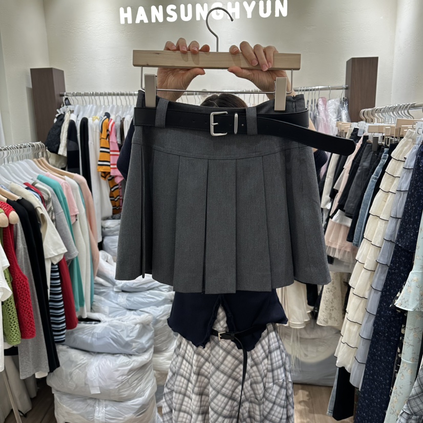 HANSUNGHYUN韓國直郵女士新款職業推薦裙褲含腰帶套裝褶裥HANSUNGHYUN裙褲圖色1