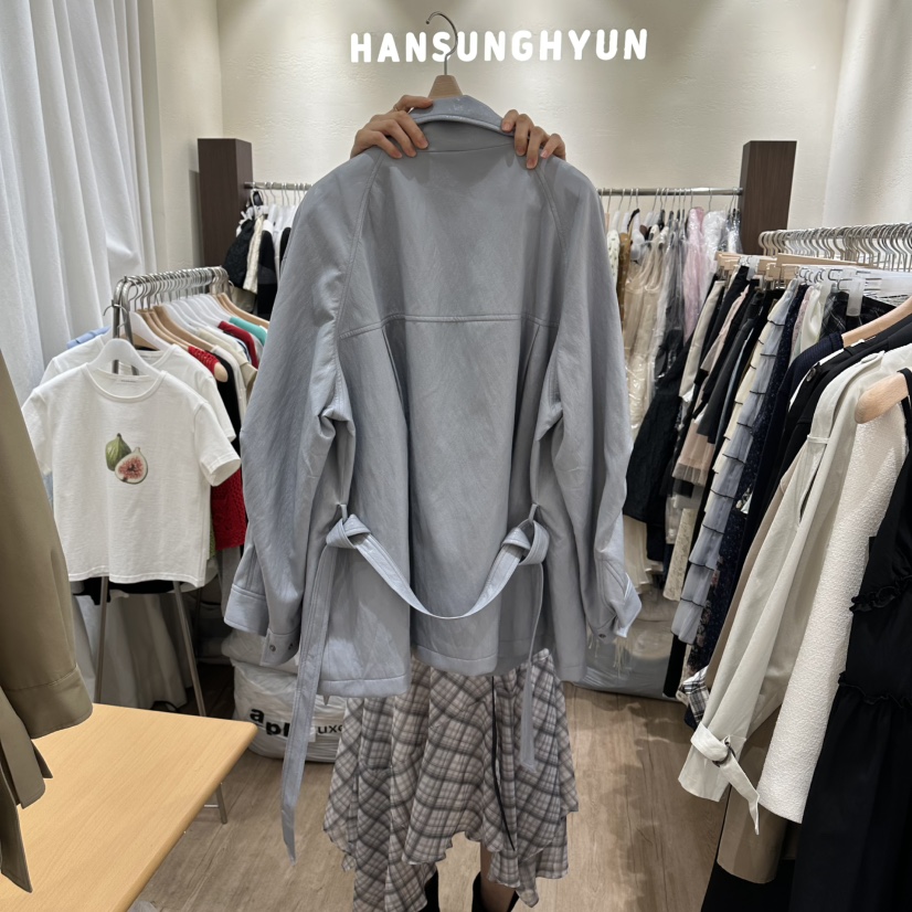 HANSUNGHYUN東大門實拍女士新款熱賣職業夾克不含內搭含腰帶HANSUNGHYUN夾克