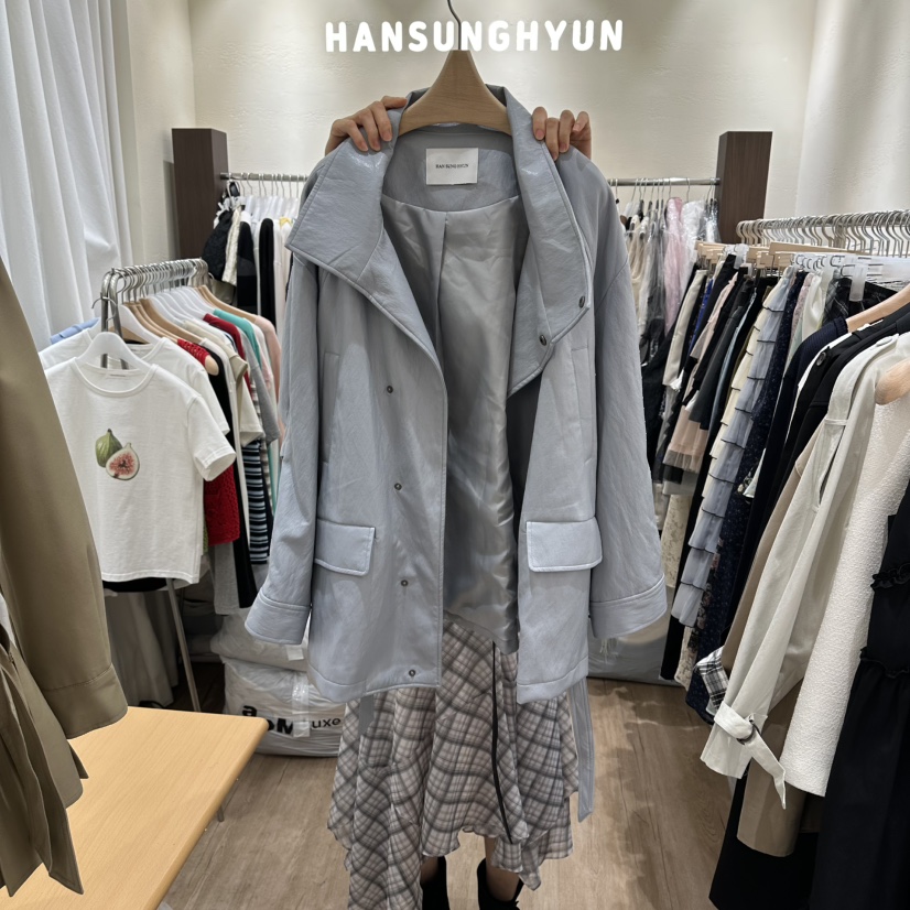HANSUNGHYUN東大門實拍女士新款熱賣職業夾克不含內搭含腰帶HANSUNGHYUN夾克圖色1