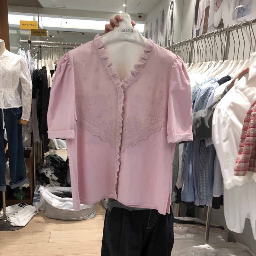 OGI韓國直郵女士新品職業休閑人氣熱賣26春夏推薦襯衫蕾絲衫FLat OGI襯衫/蕾絲衫圖色1