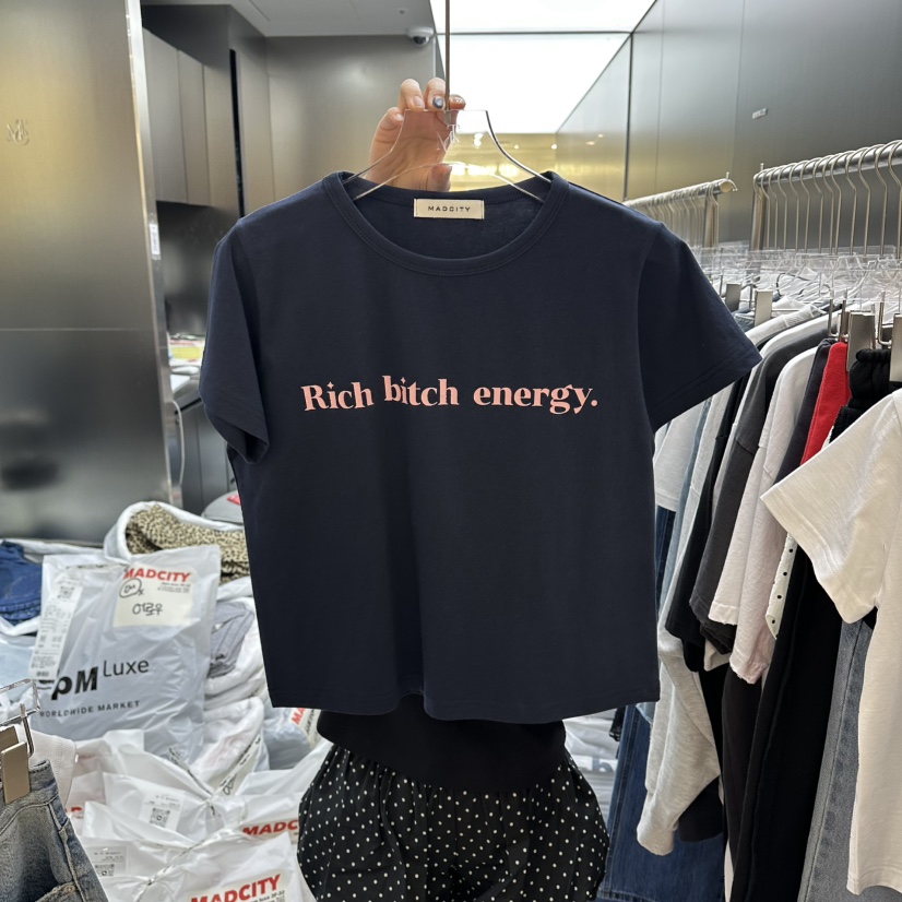 MADCITY/SAGAFURS韓國東大門代購女士新品熱賣26春夏T恤MADCITY/SAGAFURST恤圖色2深藍色