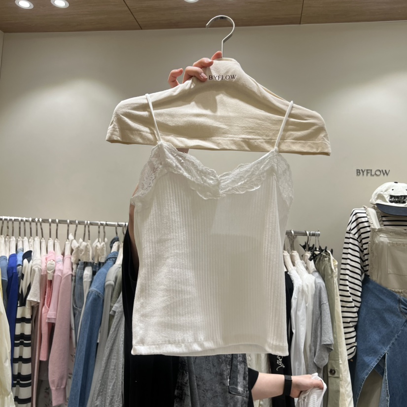 BY FLOW韓國代購女士新品26春夏熱賣休閑人氣吊帶背心蕾絲BY FLOW吊帶/背心圖色1