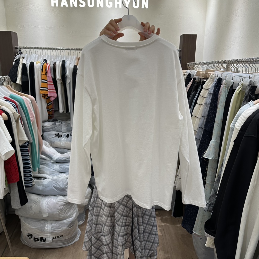 HANSUNGHYUN東大門代購女裝新款職業熱賣推薦長袖T恤寬松HANSUNGHYUN長袖T恤
