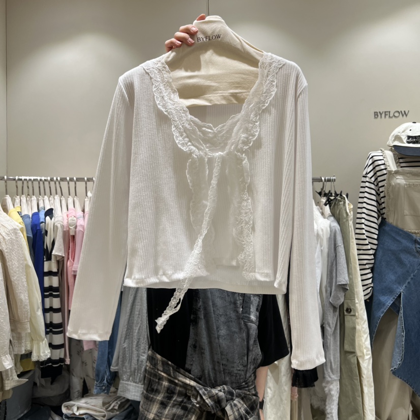 BY FLOW韓國直郵女士新品人氣26春夏襯衫蕾絲衫不含內搭BY FLOW襯衫/蕾絲衫圖色1