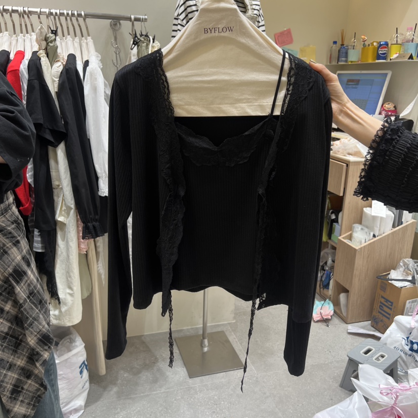 BY FLOW韓國直郵女士新品人氣26春夏襯衫蕾絲衫不含內搭BY FLOW襯衫/蕾絲衫圖色2