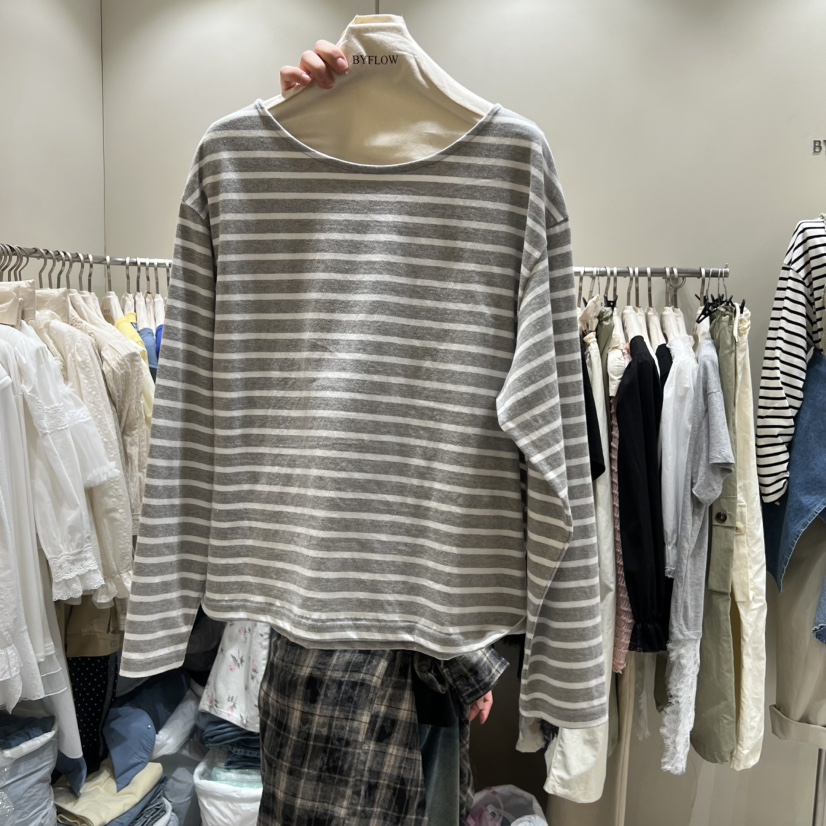 BY FLOW韓國東大門直郵女士新款26春夏熱賣時尚人氣長袖T恤BY FLOW長袖T恤圖色1