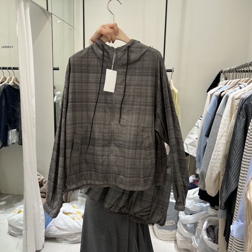 YUNBAL東大門代購女裝新款人氣26春夏休閑職業時尚夾克格子YUNBAL夾克圖色1