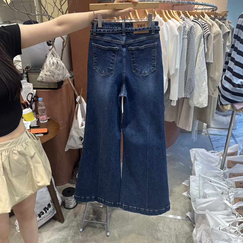 MIENNE韓國東大門直郵女士新款26春夏休閑熱賣牛仔褲喇叭MIENNE牛仔褲